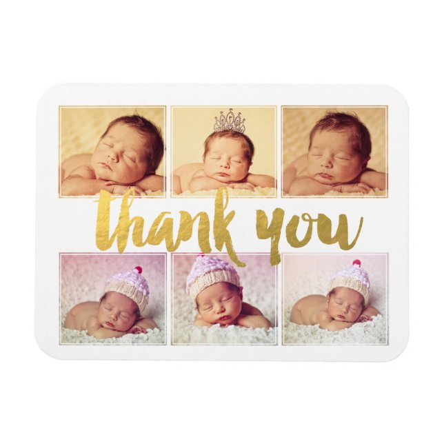 Flexible MAGNET Nouveau Faire-part de naissance bébé Merci (Horizontal)