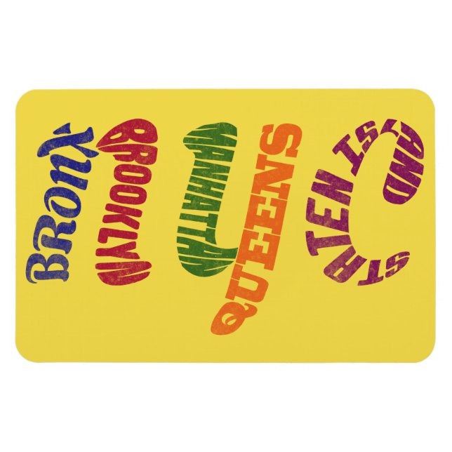 Flexible Magnet NYC typographique New York (Horizontal)