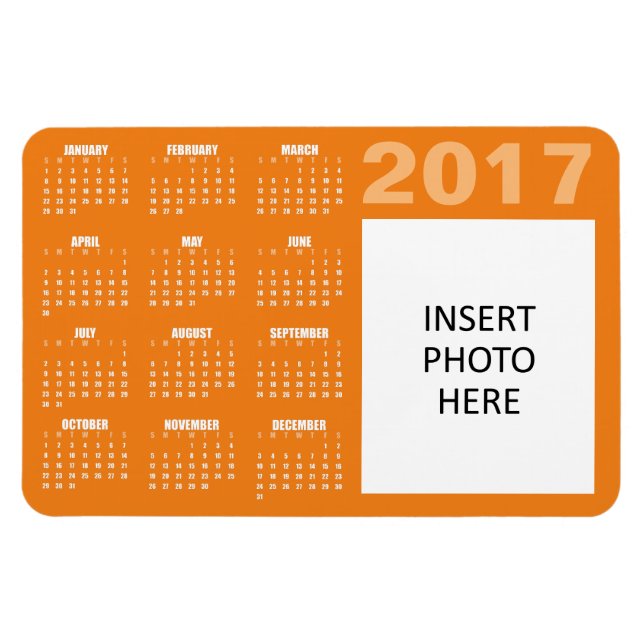 Flexible Magnet photo 2017 personnalisé - Oranges (Horizontal)