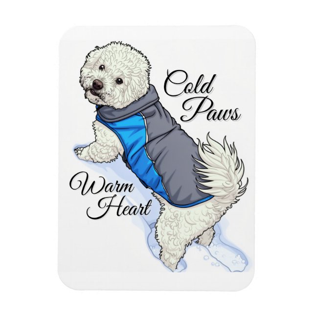 Flexible Magnet Photo Bichon à Neige à Cœur Chaud (Vertical)
