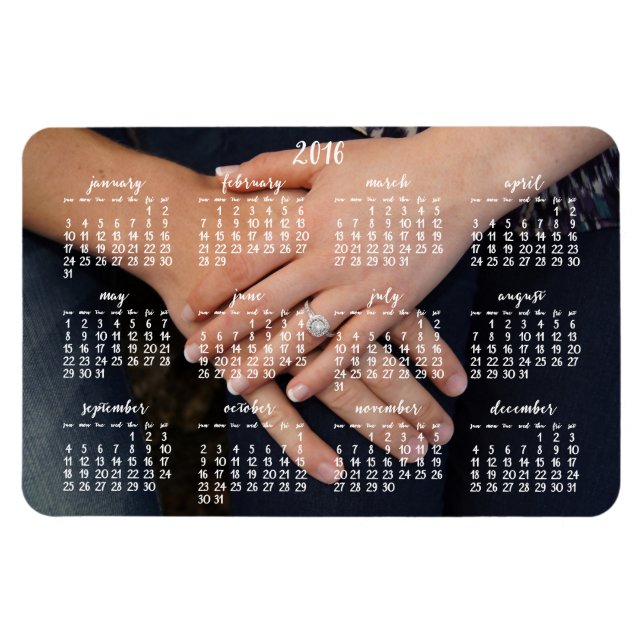Flexible Magnet photo Calendrier magnétique 2016 4x6 (Horizontal)