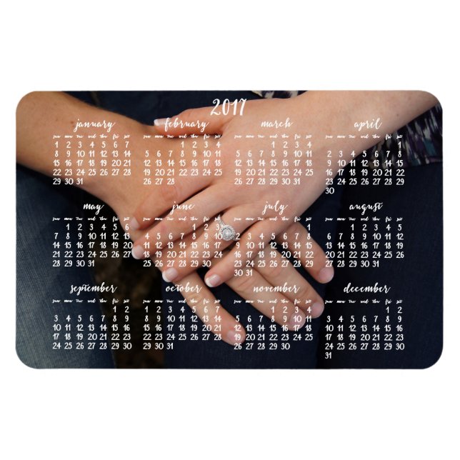 Flexible Magnet photo Calendrier magnétique 2017 4x6 (Horizontal)