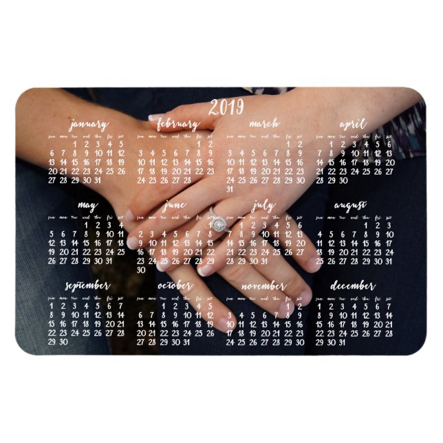 Flexible Magnet photo Calendrier magnétique 2019 4x6 (Horizontal)
