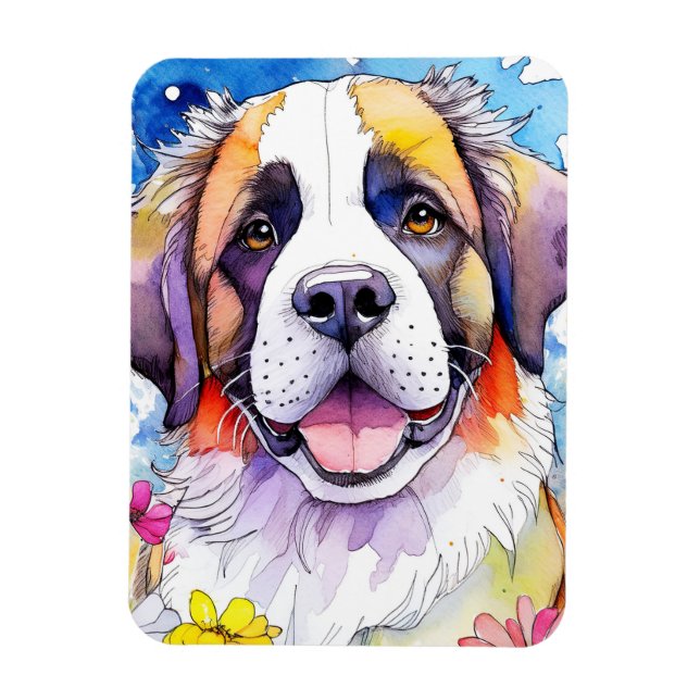 Flexible Magnet photo de chien St. Bernard (Vertical)