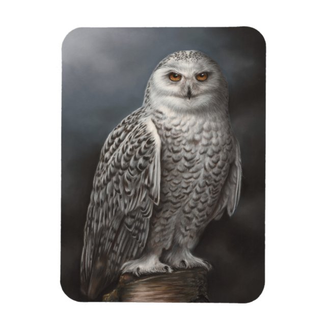 Flexible Magnet photo de la Chouette des neiges (Vertical)