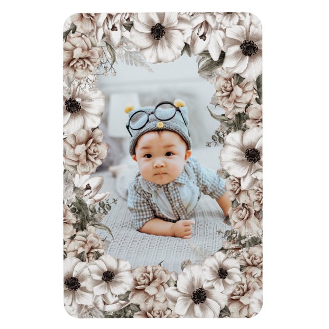 Flexible Magnet photo floral rustique (Vertical)