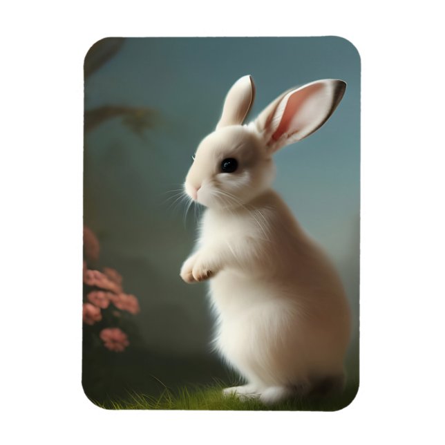 Flexible Magnet Portrait de lapin mignon (Vertical)