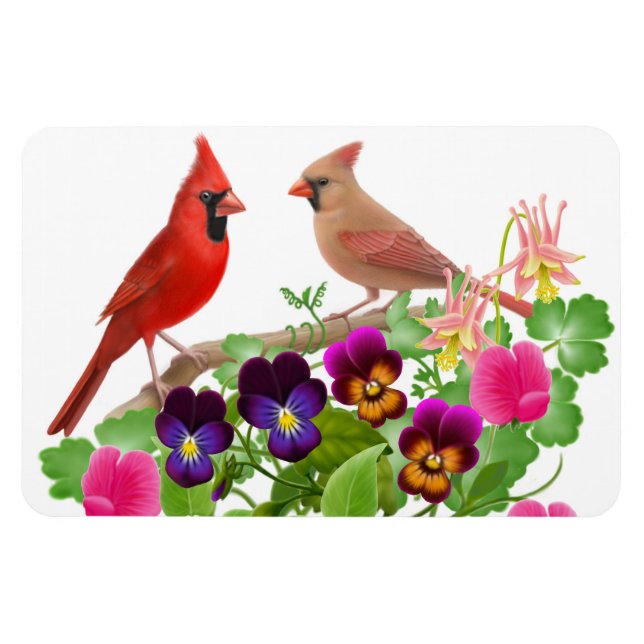 Flexible Magnet Premium pour les oiseaux cardinaux du Nord (Horizontal)