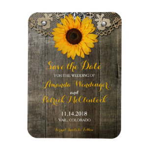 Flexible Magnet Réservez la date de tournesol rustique