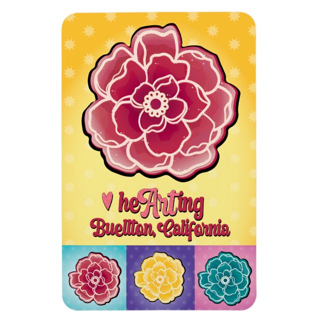 Flexible Magnet - Roses pop - Buellton.Art (Vertical)