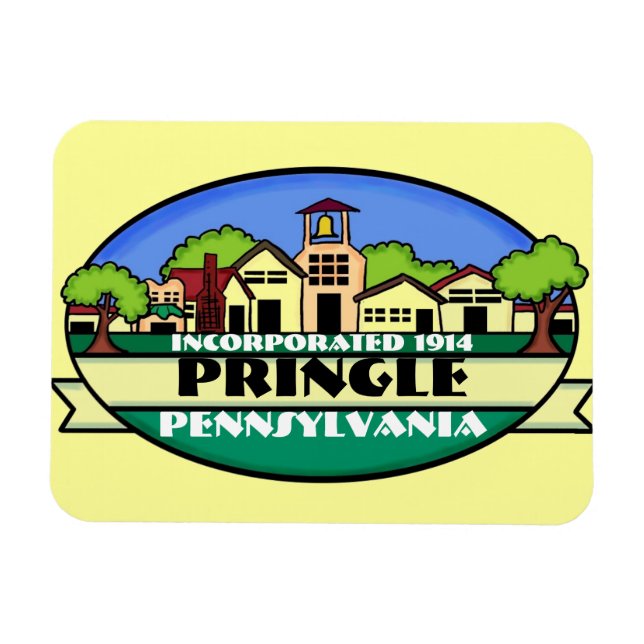 Flexible Magnet souvenir de petite ville de Pringle Pennsyl (Horizontal)