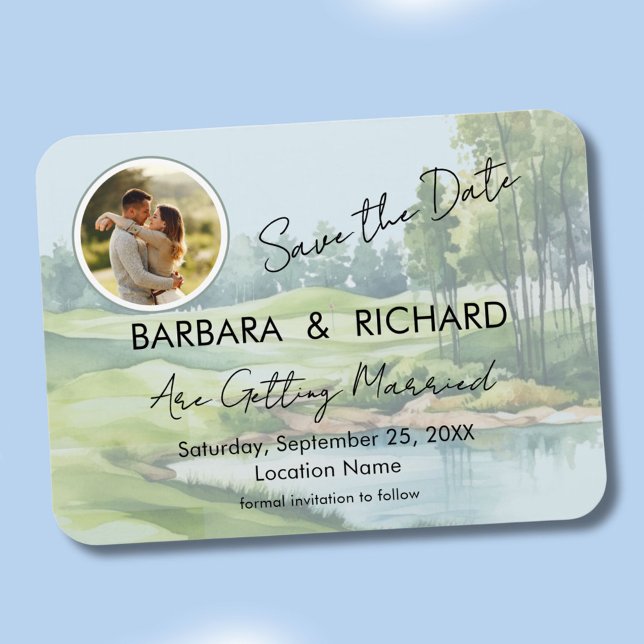 Flexible MAGNET Thème Golf Photo Mariage Save the Date (Créateur téléchargé)