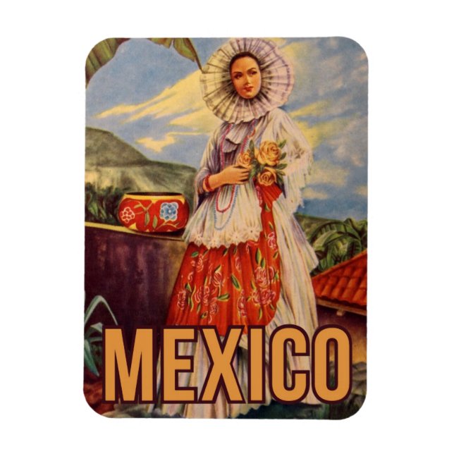 Flexible Magnet Vintage voyage du Mexique (Vertical)