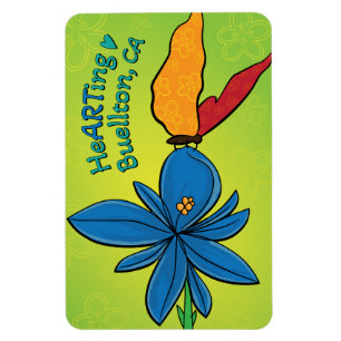 Flexible Magnet - Violet(te) et un papillon - Buellton.Art