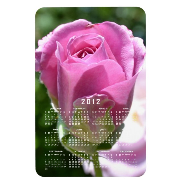 Flexible Magnifique Rose Bud Calendrier Magnet (Vertical)