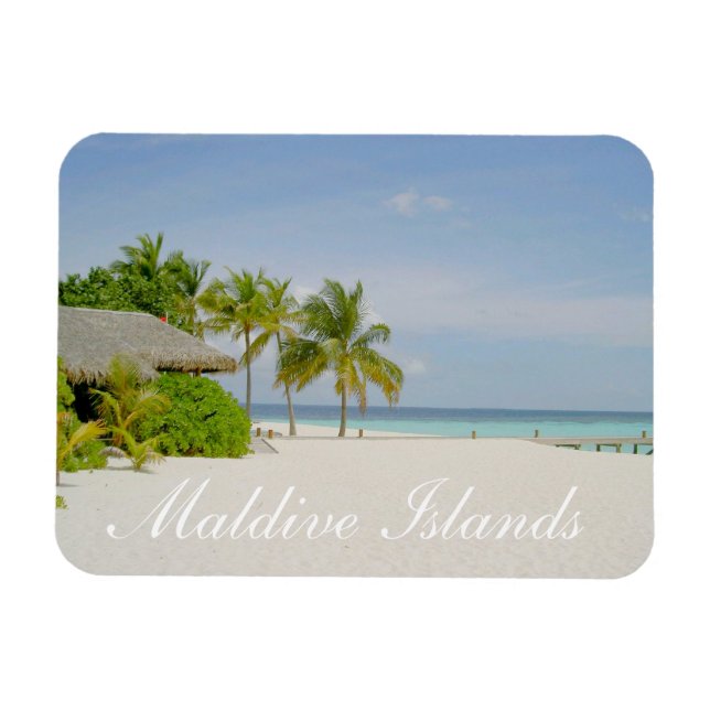Flexible Maldives Beach et Bungalow Magnet (Horizontal)