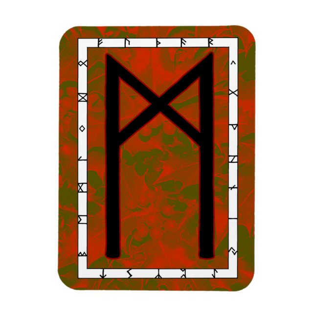 Flexible Mannaz Viking Rune Magnet - Humanité ! (Vertical)