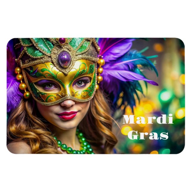 Flexible Mardi Gras Magnet (Horizontal)