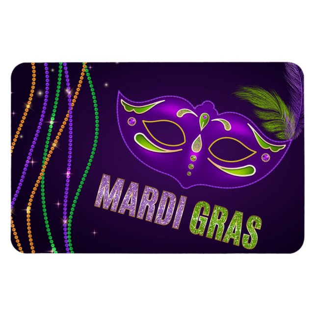 Flexible Mardi Gras Magnet (Horizontal)
