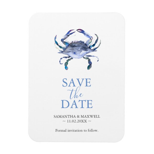 Flexible Mariage Enregistrer La Date Crabe Magnet (Vertical)