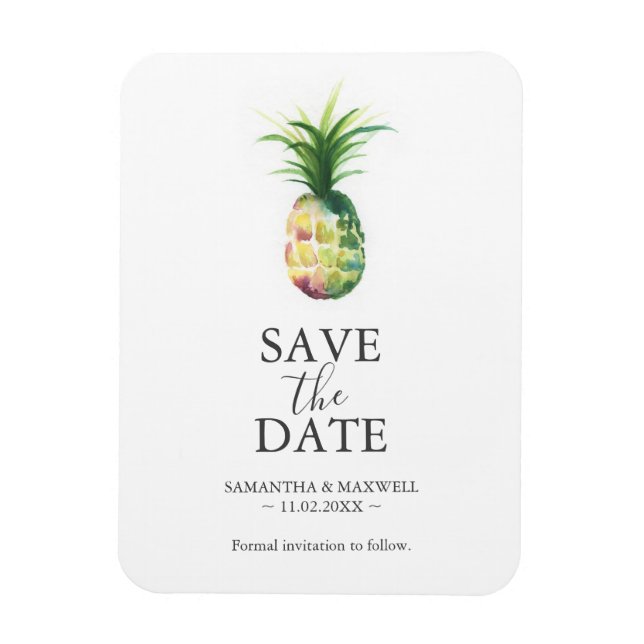Flexible Mariage Enregistrer La Date Magnet Ananas (Vertical)