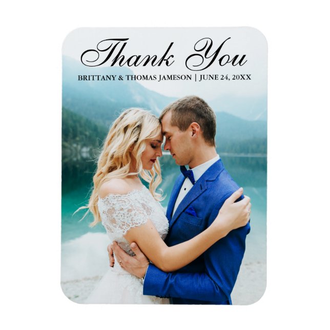 Flexible Mariage Merci Photo moderne Magnet L (Vertical)