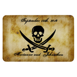 Flexible Mariage pirate Enregistrer la date Souvenir Magnet