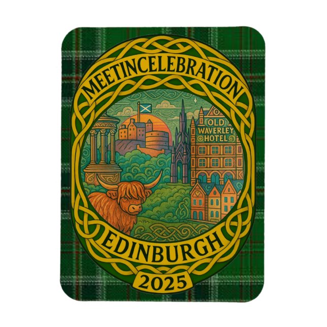 Flexible MEETinCelebration Edimbourg 2025 - Magnet de jour (Vertical)