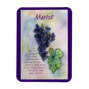 Flexible Merlot Raisins de vin Peinture Magnet d'art