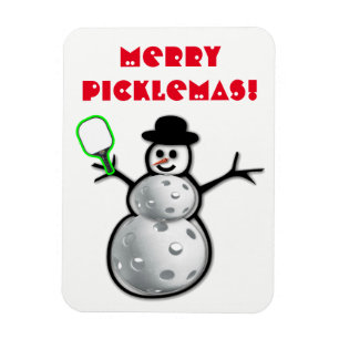 Flexible Merry Picklemas Snowman Magnet