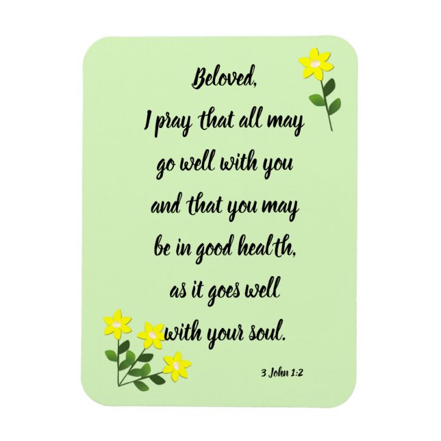 Flexible Messages pour l'aimable 3 Jean 1:2 Magnet photo (Vertical)