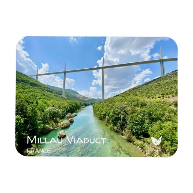 Flexible Millau Viaduct, France, fridge magnet (Horizontal)