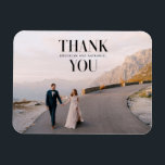 Flexible  Modern Typography Bold Thank You Magnet<br><div class="desc">Express your gratitude with this modern thank you magnet. Featuring "Thank You" in a bold font with personalized names tucked in between over a white background.</div>