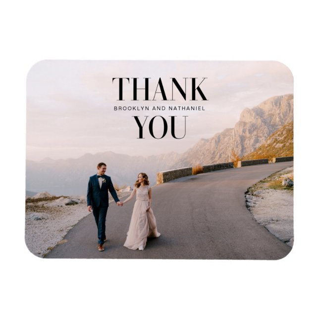 Flexible  Modern Typography Bold Thank You Magnet (Horizontal)