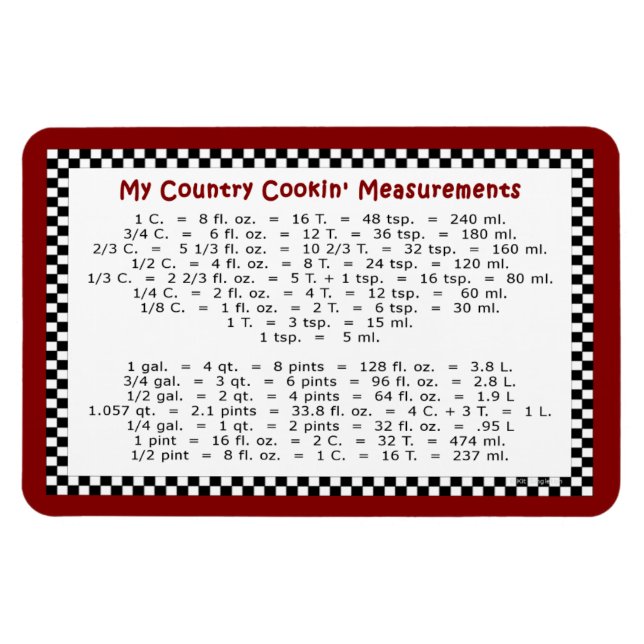 Flexible Mon pays Cookin' Mesures 6x4 Flex Magnet (Horizontal)