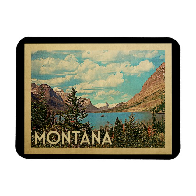 Flexible Montana Magnet Glacier Park Vintage (Horizontal)