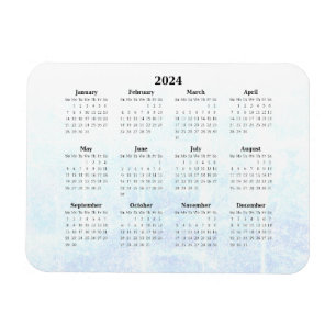 Flexible Monthly 2024 Calendar Magnet Textured