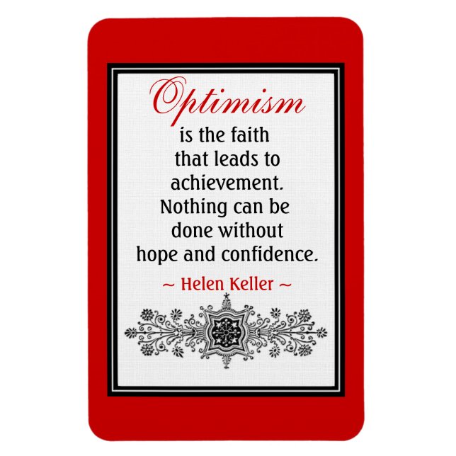 Flexible Motivational Helen Keller Cite Magnet : Optimisme (Vertical)