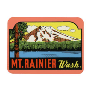 Flexible Mt. Rainer Washington Magnet Vintage voyage
