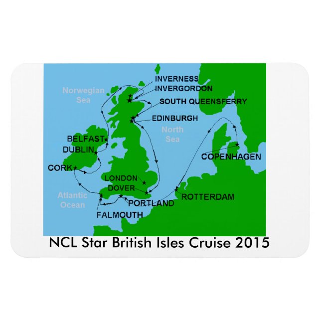 Flexible NCL Star British Isles Cruise 2015 Magnet (Horizontal)