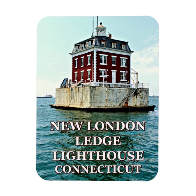 Flexible New London Ledge Light, Connecticut Photo Magnet (Vertical)