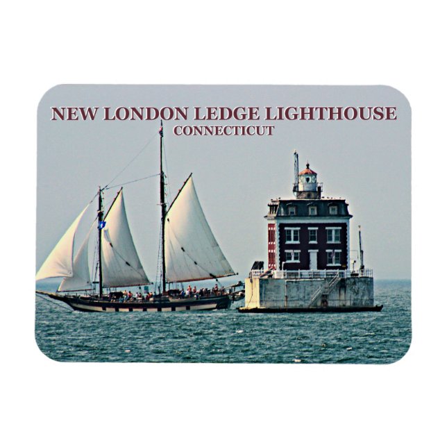 Flexible New London Ledge Light, Connecticut Photo Magnet (Horizontal)