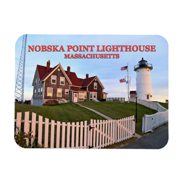 Flexible Nobska Point Phare Massachusetts Photo Magnet (Horizontal)