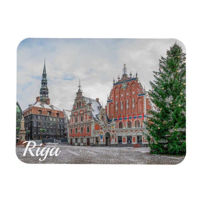 Flexible Noël à Riga Lettonie Magnet (Horizontal)