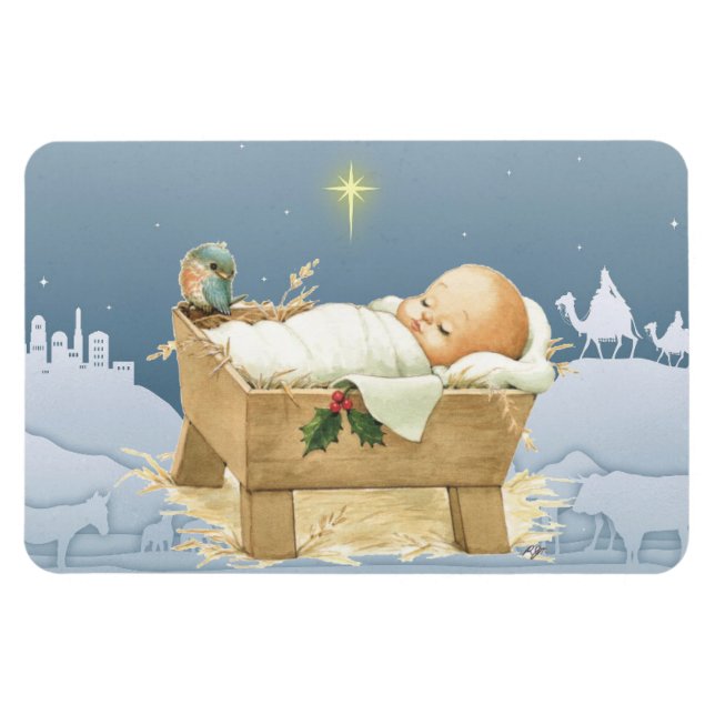 Flexible Noël Bébé Jésus Nativité 4 x 6 Magnet (Horizontal)