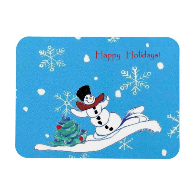 Flexible Noël Snowman Holiday Flex Magnet (Horizontal)