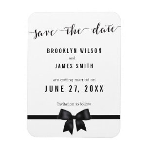 Flexible Noir Et Blanc Mariage Enregistrer La Date Magnet B