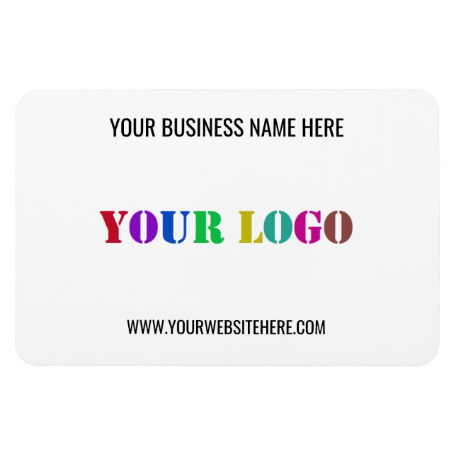 Flexible Nom du logo de votre entreprise Site Web Magnet pr (Horizontal)