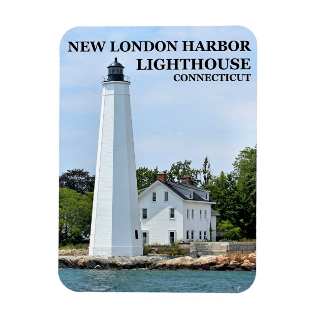 Flexible Nouveau phare de London Harbour, CT Photo Magnet (Vertical)