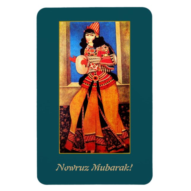 Flexible Nowruz Moubarak. Magnet cadeau du Nouvel An persan (Vertical)